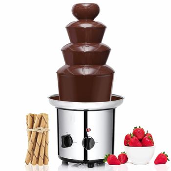 Stainless Steel Chocolate Fountain Machine – Multi-Tier Electric Fondue Tower for Events & Parties