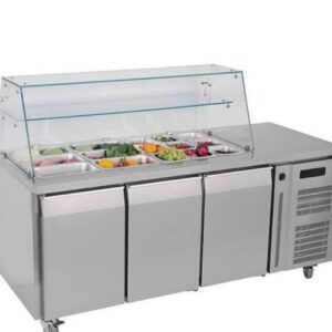 Commercial Makeline Fridge – Pizza, Sandwich, Salad Preparation Counter with Refrigerated Storage