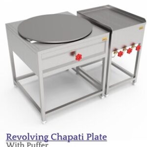 Revolving Chapati Bhatti with Hot Plate | Gas Operated | Stainless Steel | Commercial Use